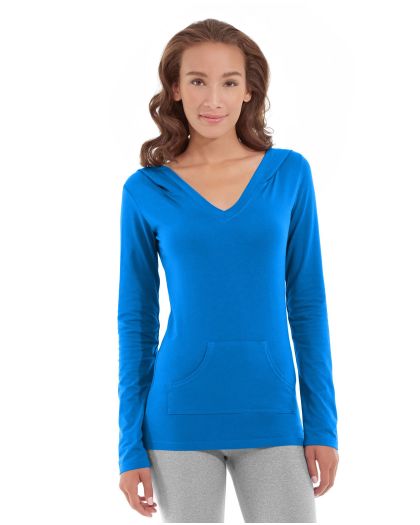 Eos V-Neck Hoodie — Blue